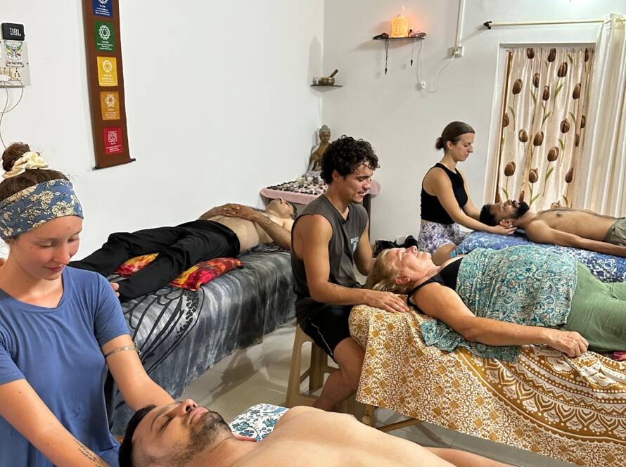 Gentle therapeutic massage focused on comfort and relaxation during supportive care.